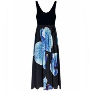 Alice + Olivia Black and Blue Maxi Dress